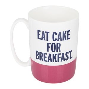 Kate Spade eat cake for breakfast mug pink white